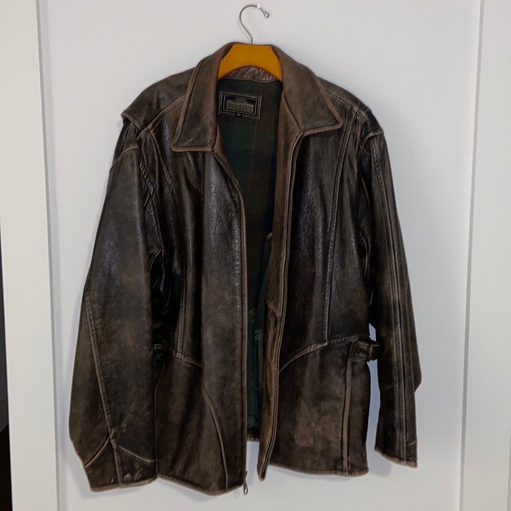 Robert Comstock Men’s Leather Bomber Jacket